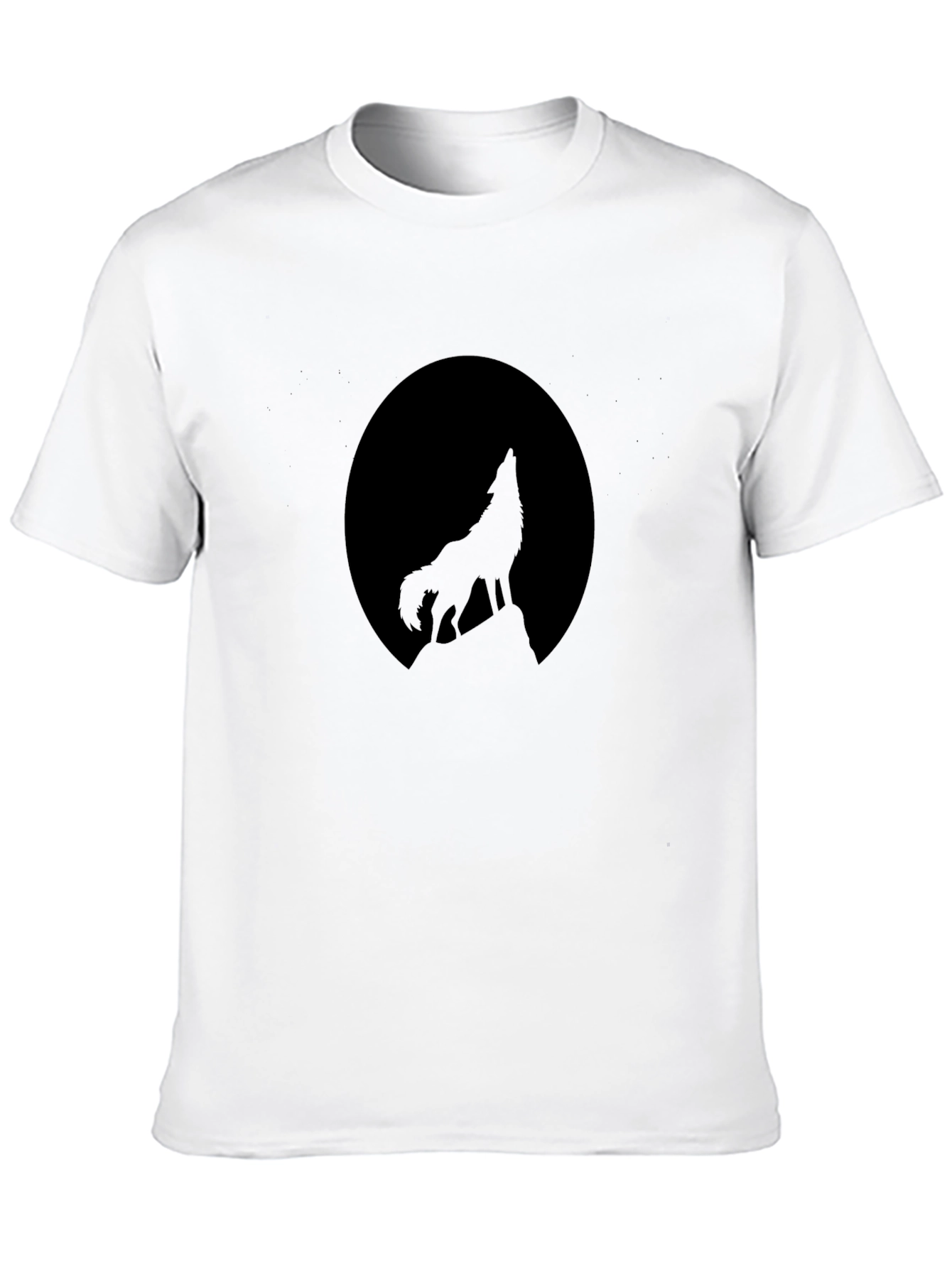 Wolf Moon Silhouette T-Shirt - Black Graphic Tee