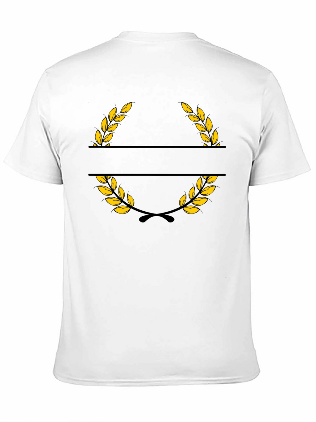 Elegant Black T-Shirt with Golden Wreath Design