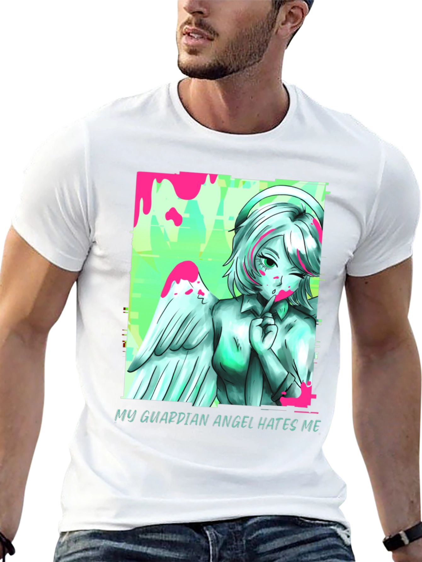 Guardian Angel Graphic Tee - Unisex Black T-Shirt