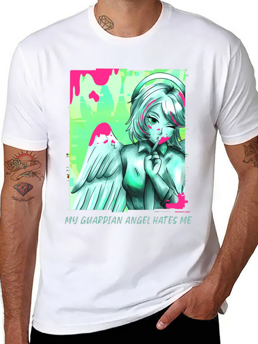Guardian Angel Graphic Tee - Unisex Black T-Shirt