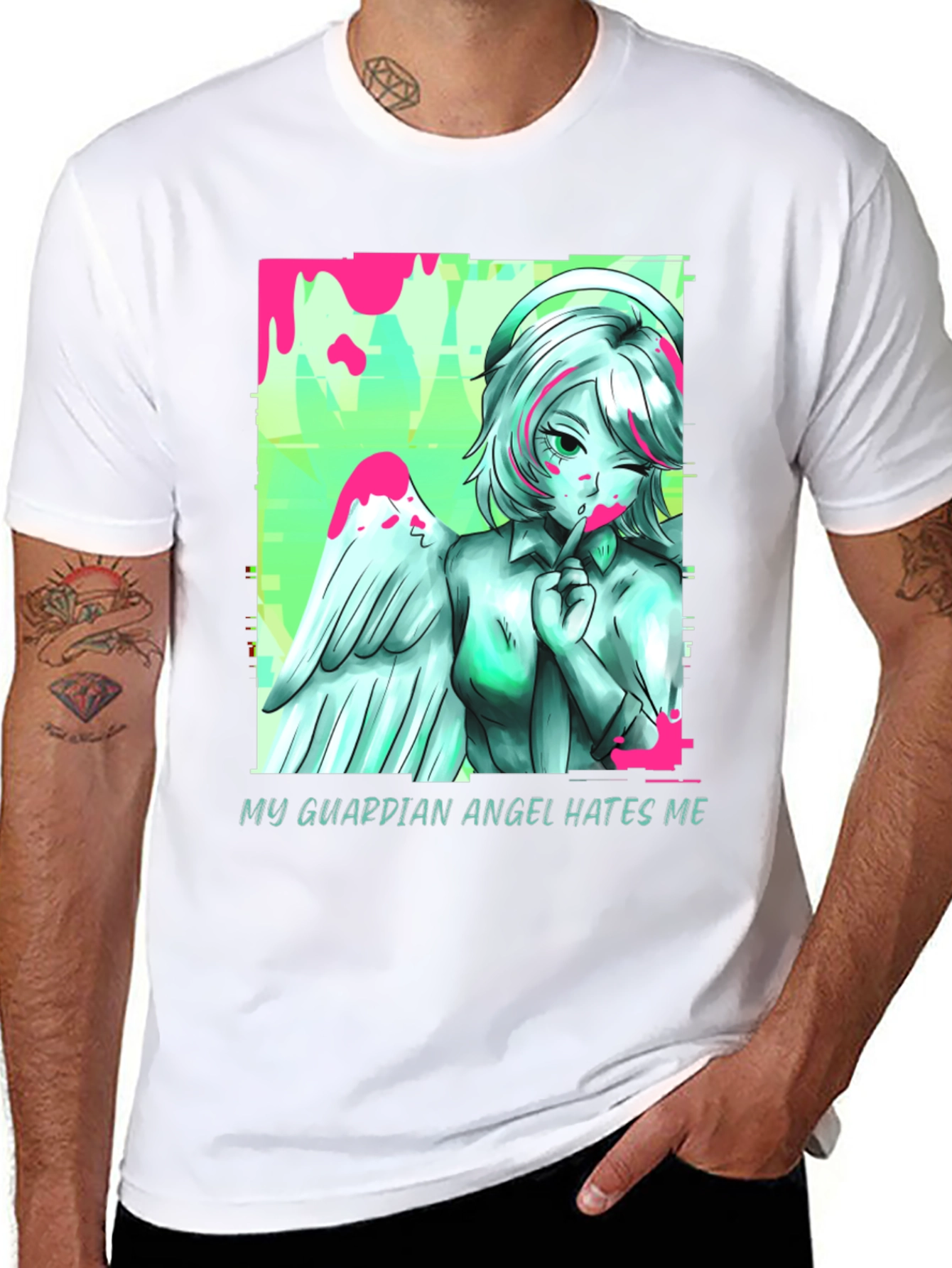 Guardian Angel Graphic Tee - Unisex Black T-Shirt