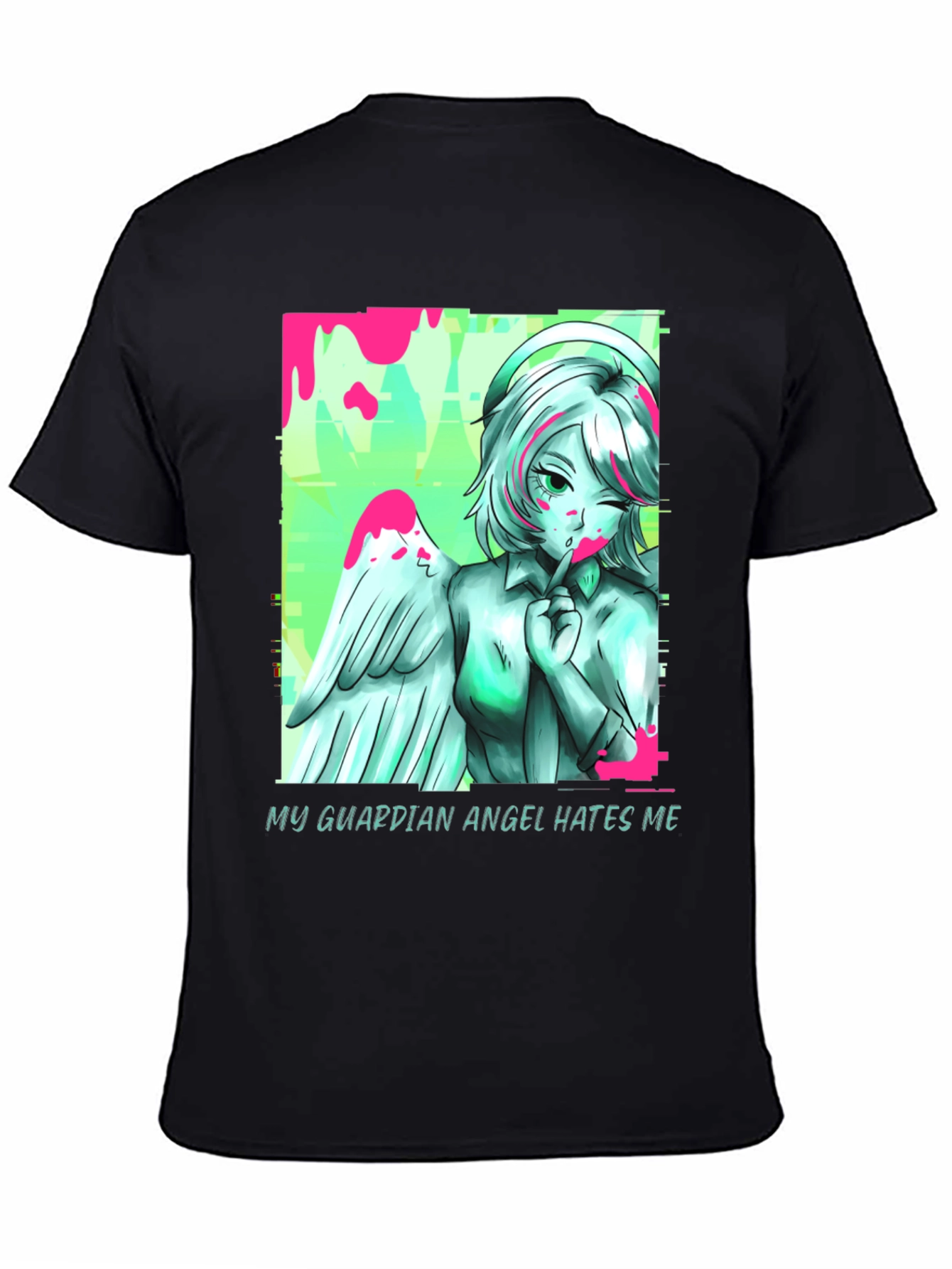 Guardian Angel Graphic Tee - Unisex Black T-Shirt