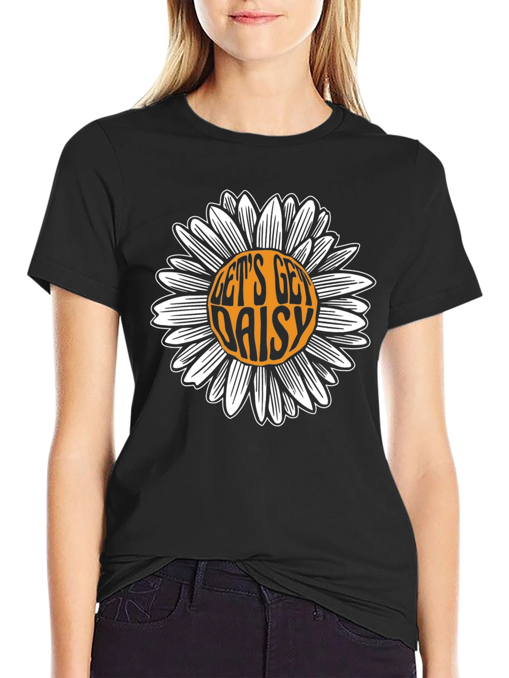 Lets Get Daisy Black T-Shirt