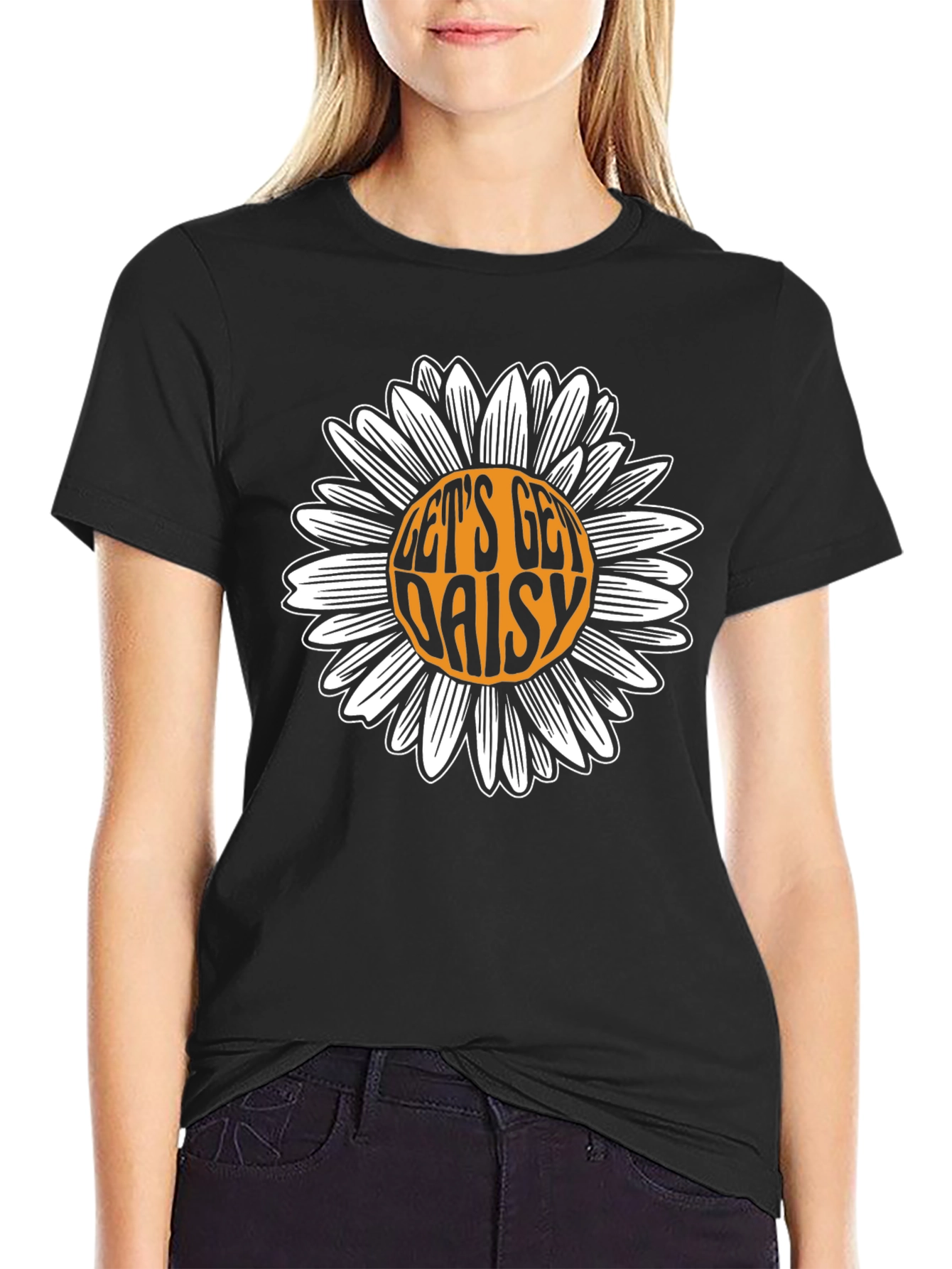 Lets Get Daisy Black T-Shirt