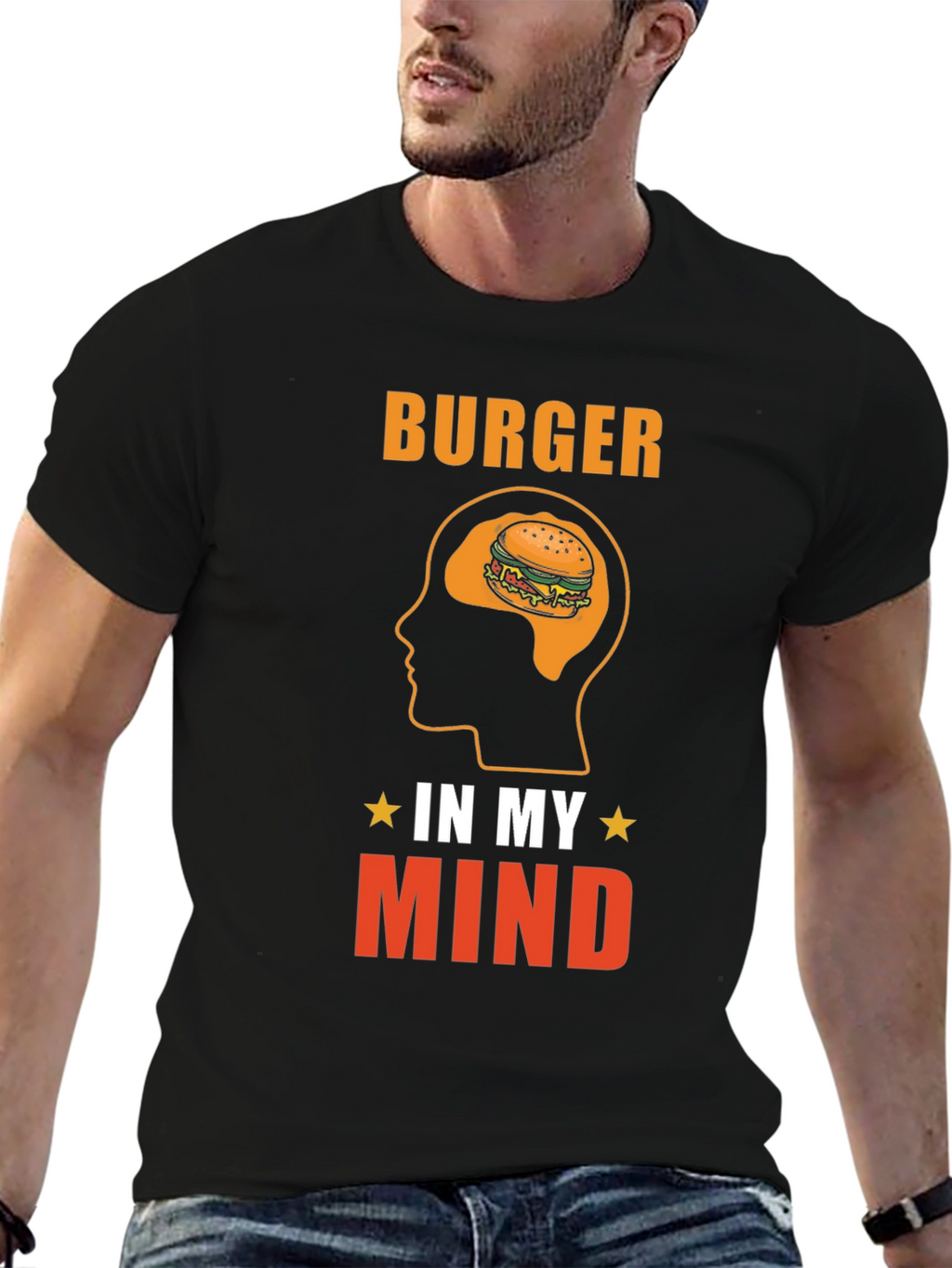 Burger In My Mind Graphic Tee - Foodie T-Shirt
