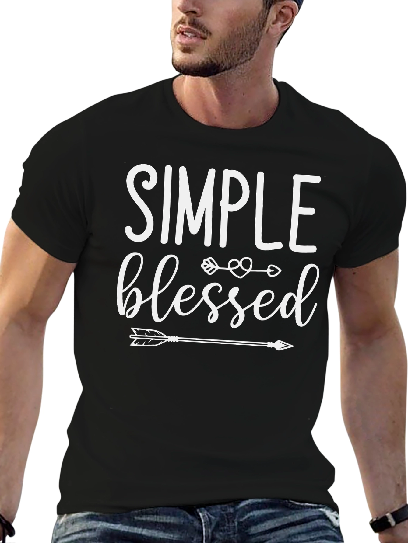 Simple Blessed Arrow T-Shirt - Black