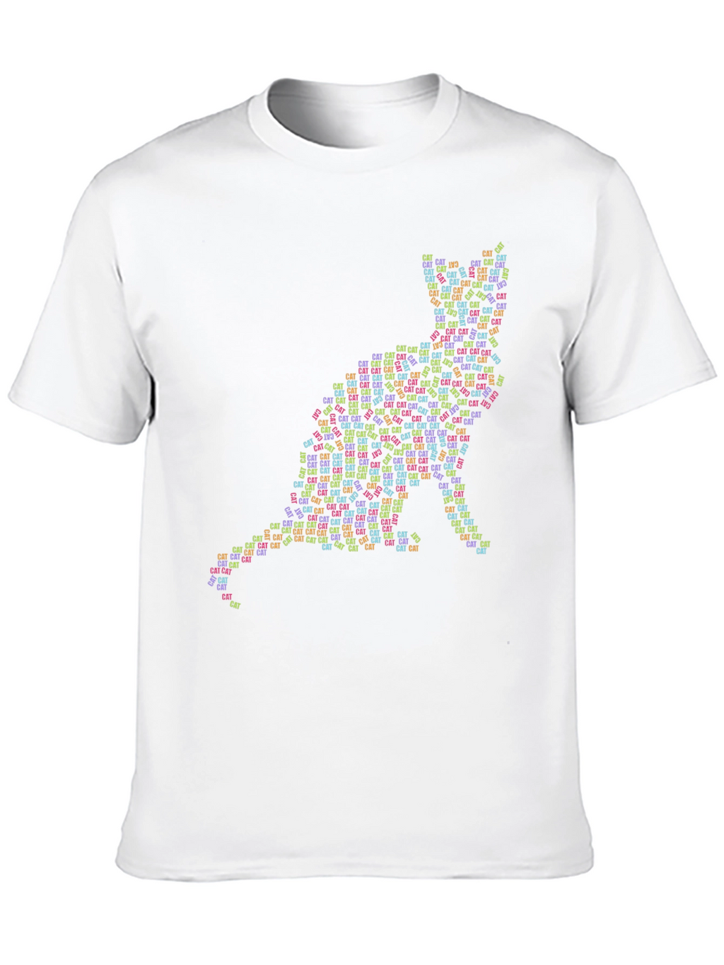 Cat Silhouette Word Art T-Shirt