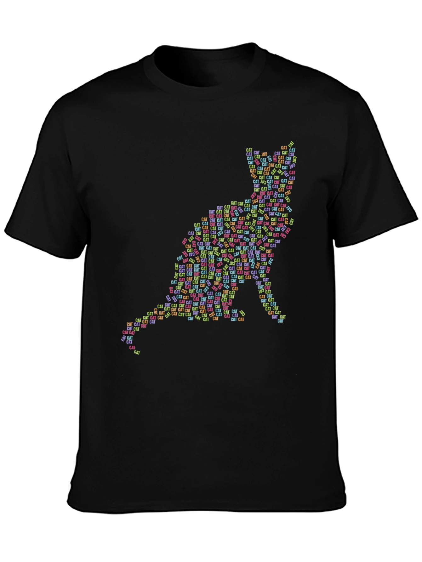Cat Silhouette Word Art T-Shirt