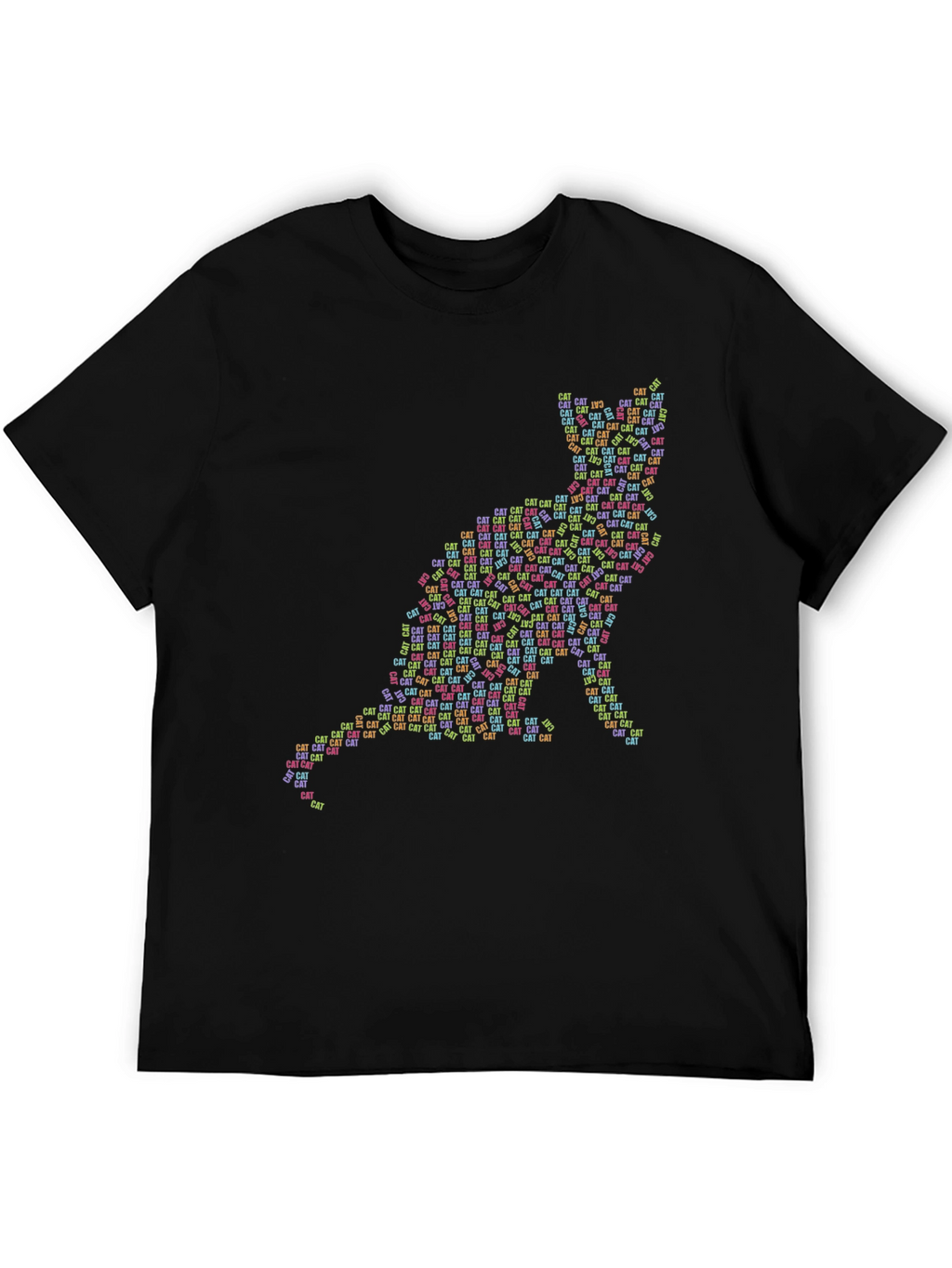 Cat Silhouette Word Art T-Shirt