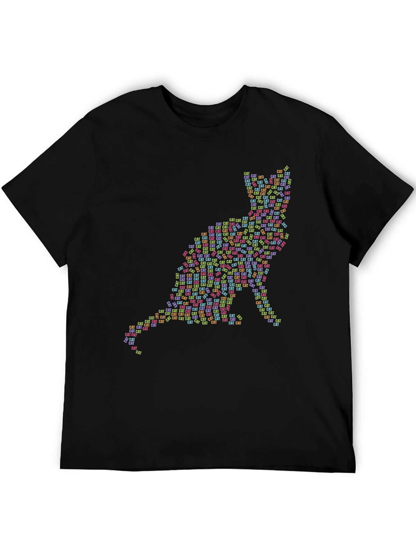 Cat Silhouette Word Art T-Shirt