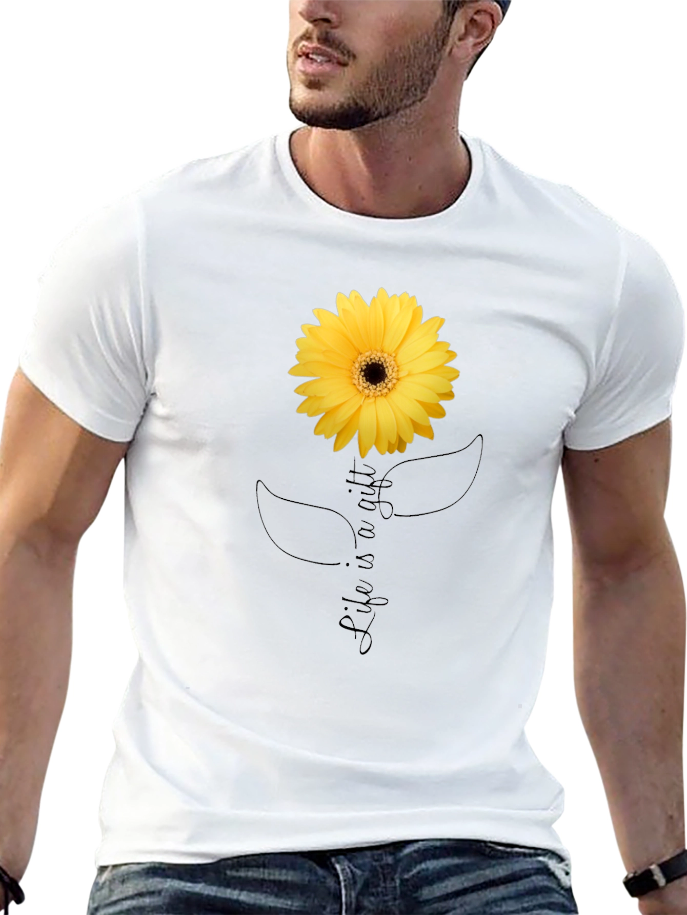 Life is a Gift Sunflower Graphic T-Shirt