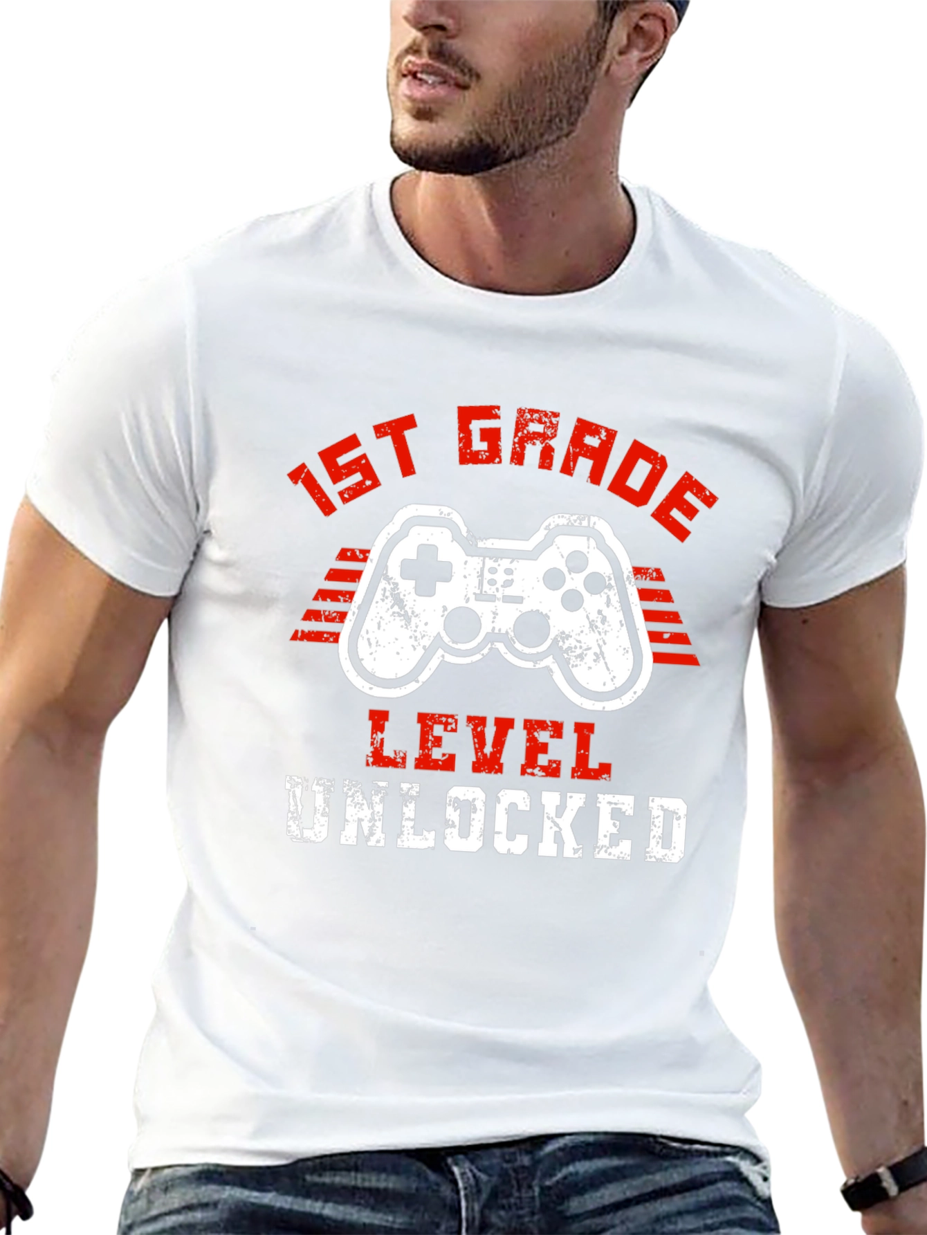 1st Grade Level Unlocked T-Shirt - Gaming Design