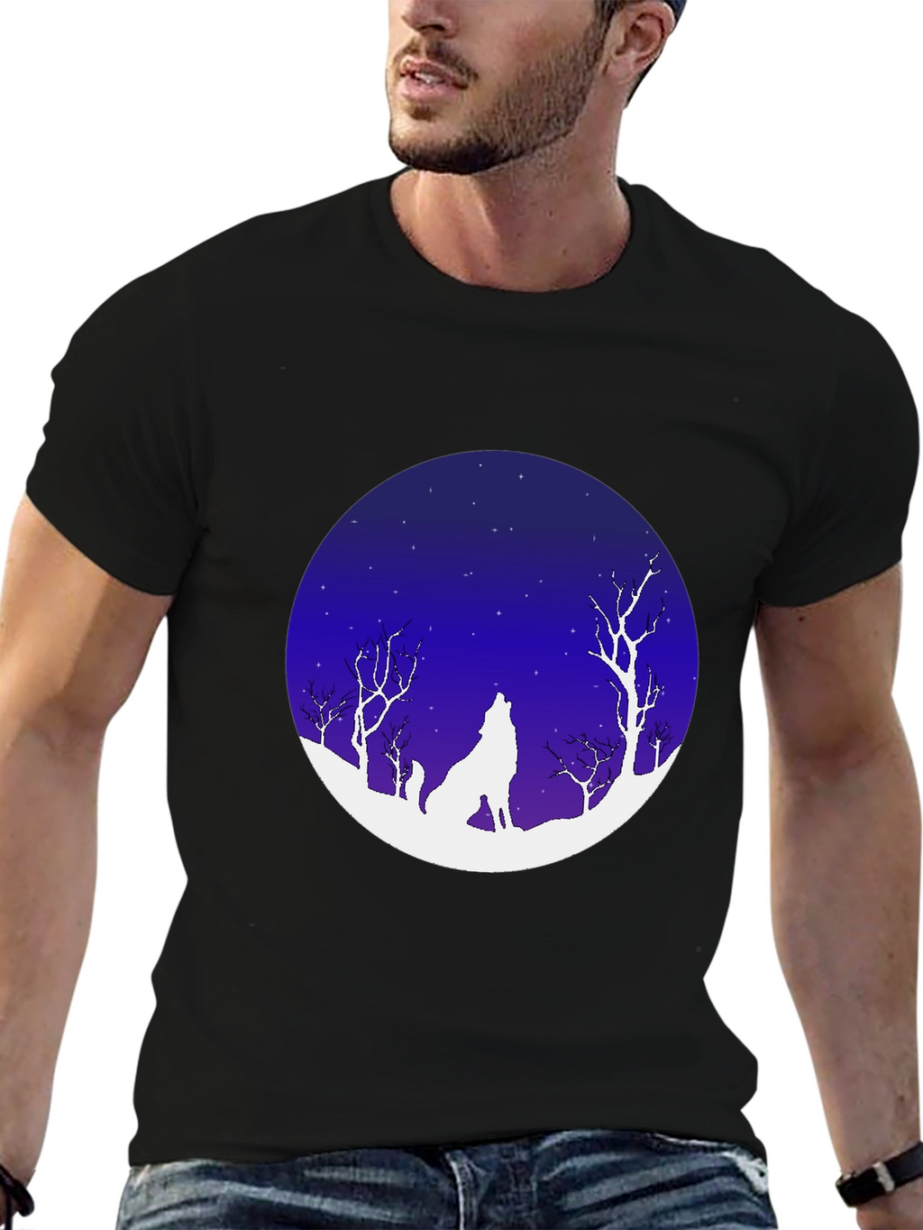 Wolf Moon Night Graphic Tee