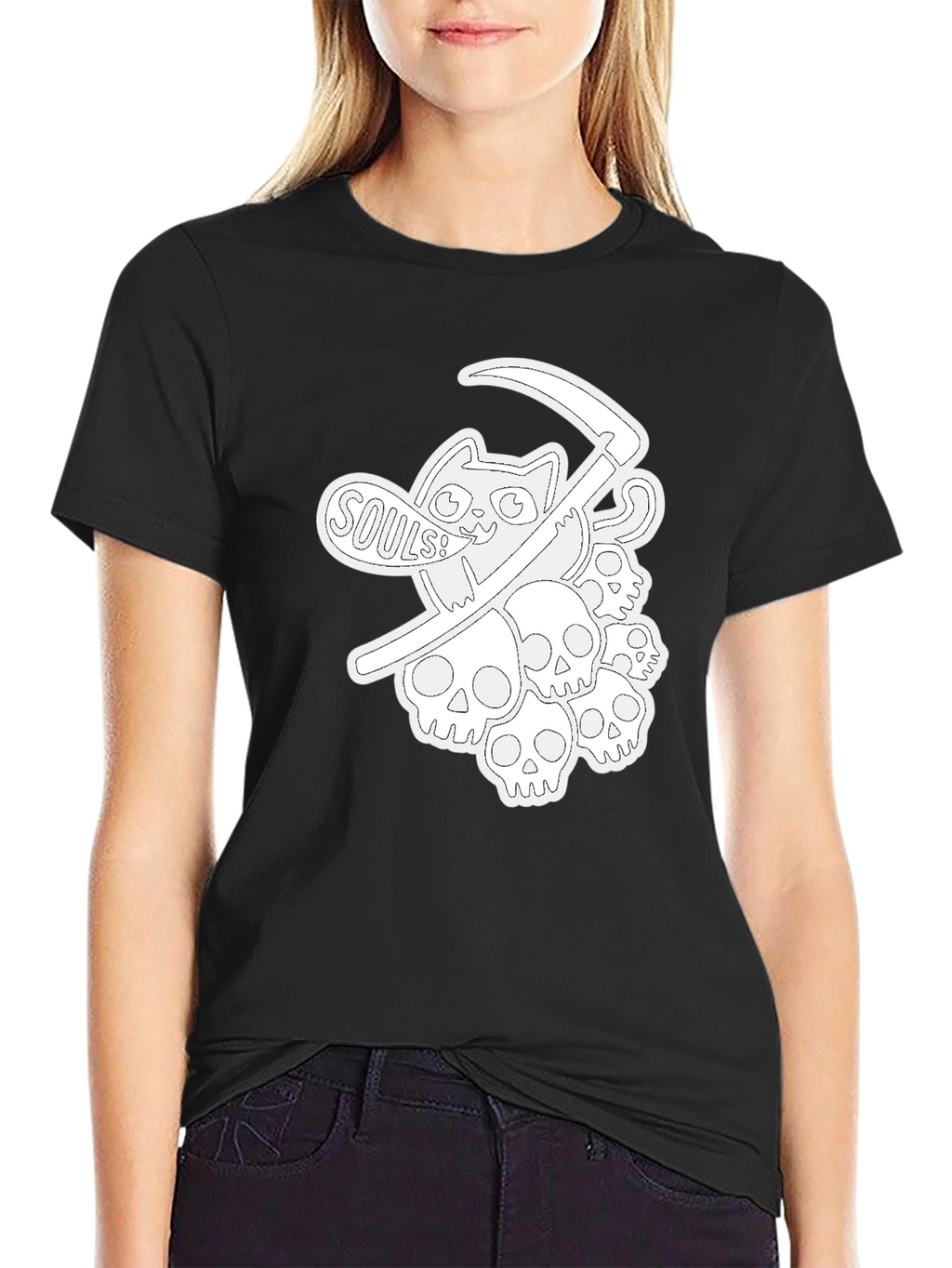 Grim Reaper Cat Souls T-Shirt