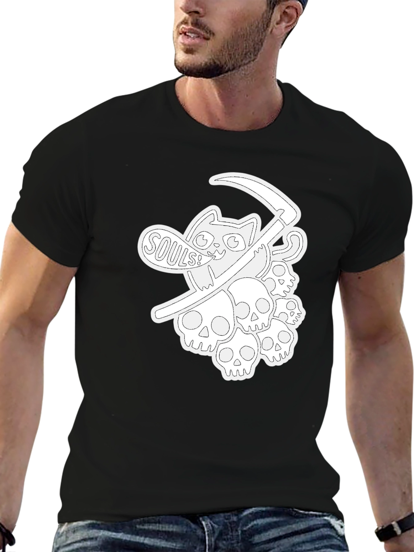 Grim Reaper Cat Souls T-Shirt