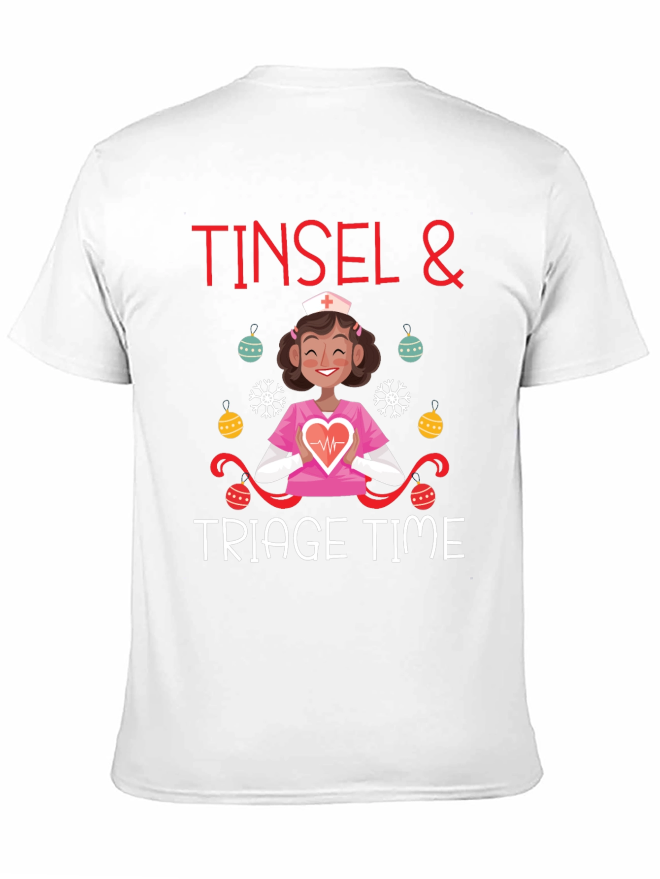 Tinsel and Triage Time Nurse Christmas T-Shirt
