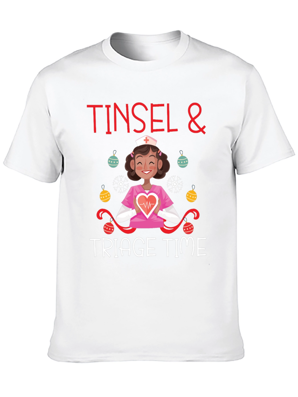 Tinsel and Triage Time Nurse Christmas T-Shirt