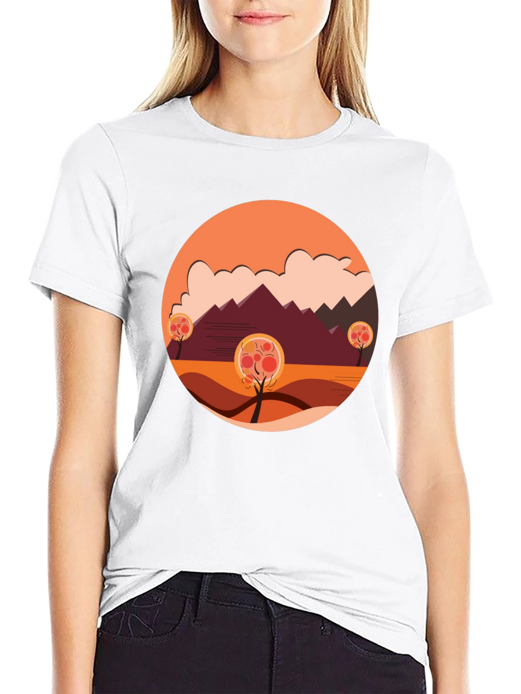 Autumn Landscape Graphic Tee - Modern Casual Comfort