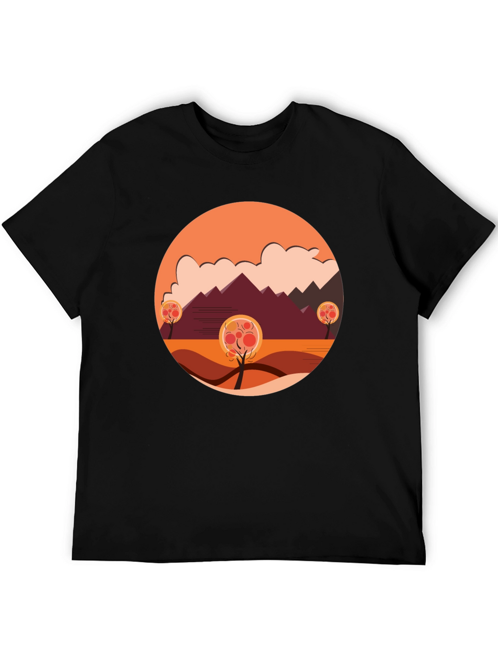 Autumn Landscape Graphic Tee - Modern Casual Comfort