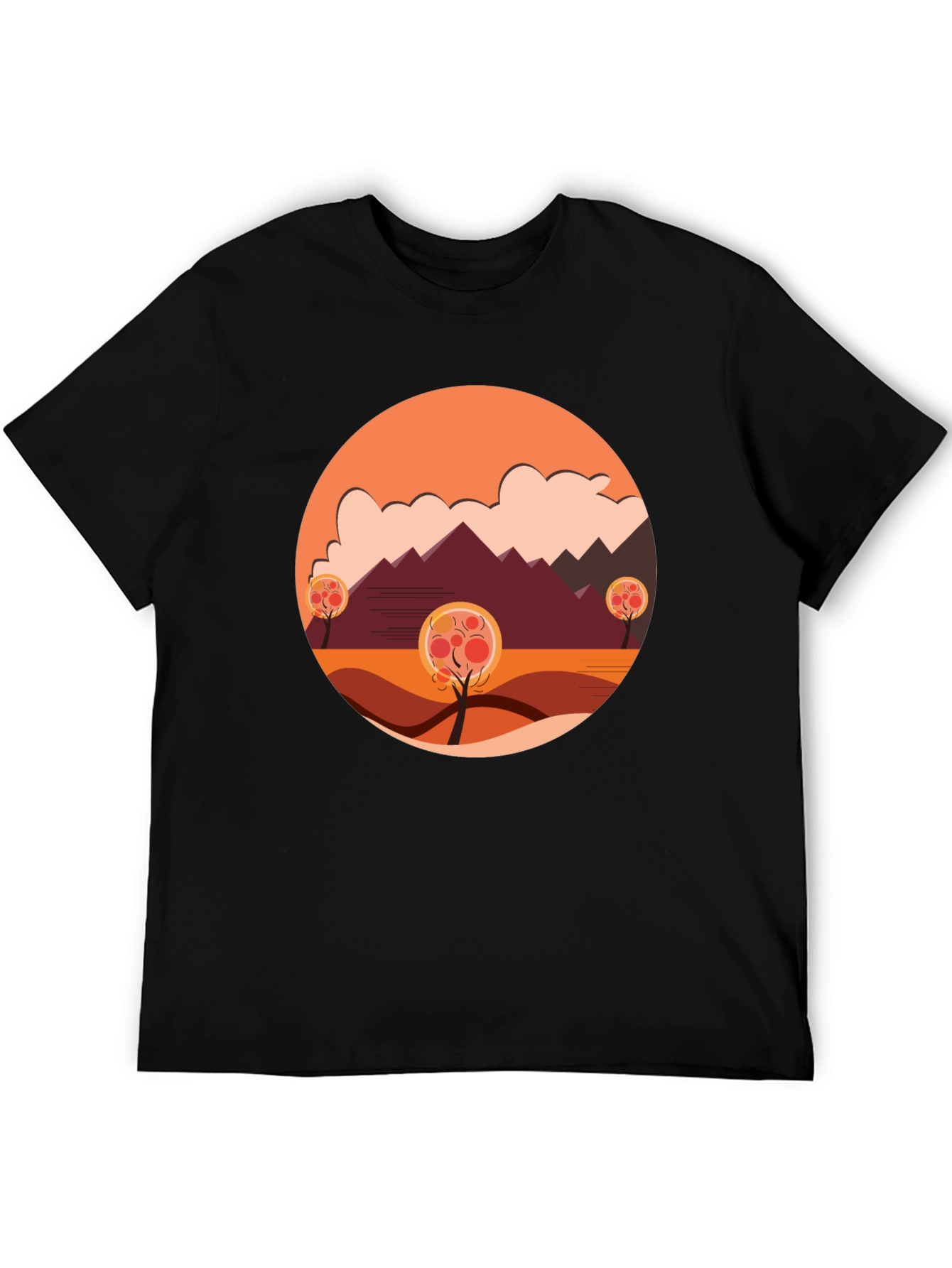 Autumn Landscape Graphic Tee - Modern Casual Comfort
