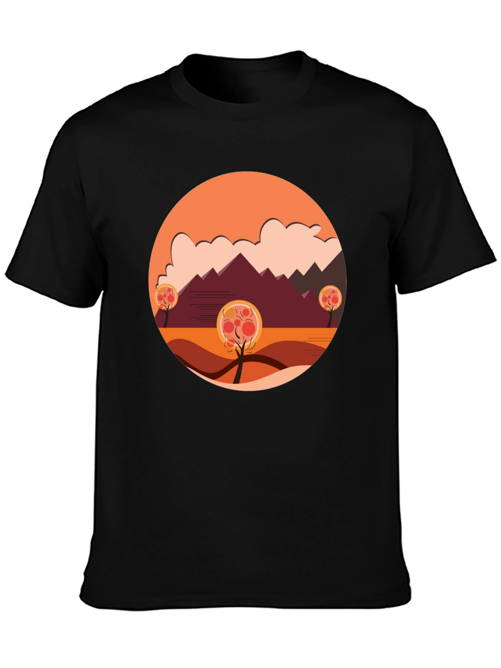 Autumn Landscape Graphic Tee - Modern Casual Comfort