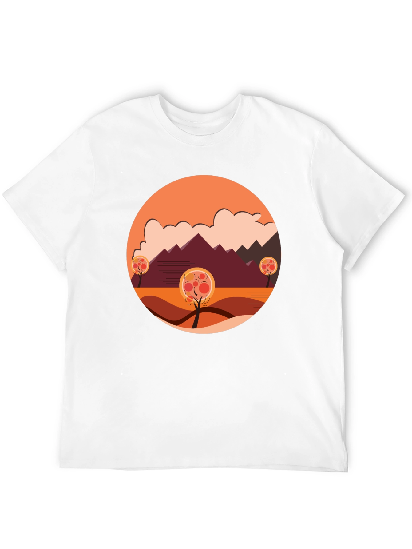 Autumn Landscape Graphic Tee - Modern Casual Comfort