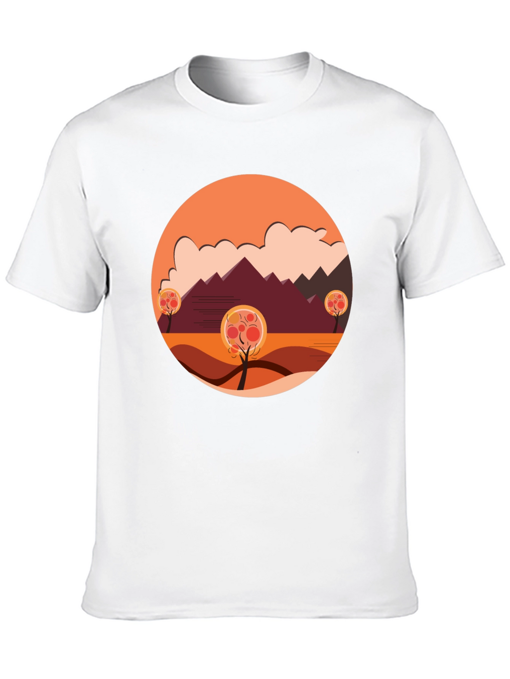 Autumn Landscape Graphic Tee - Modern Casual Comfort