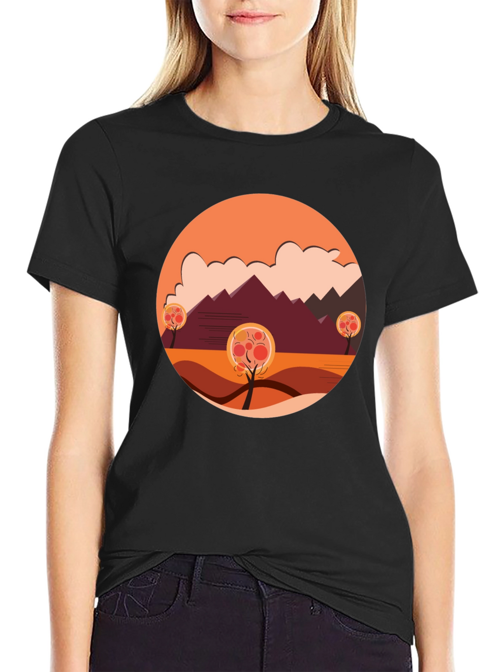 Autumn Landscape Graphic Tee - Modern Casual Comfort