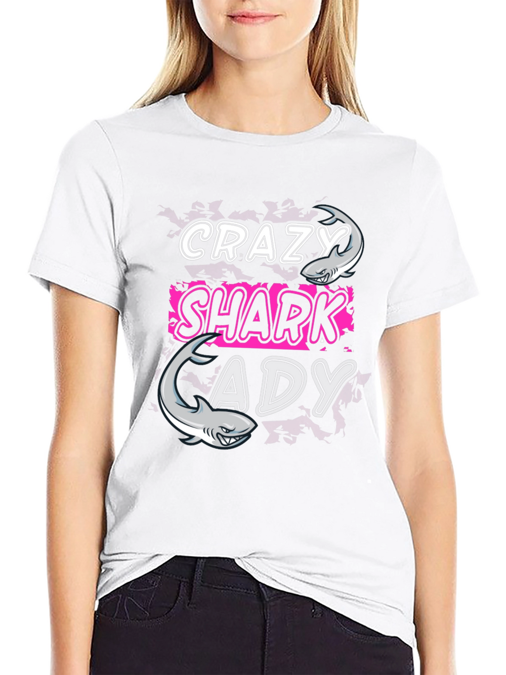 Crazy Shark Lady T-Shirt - Funny Shark Lover Tee