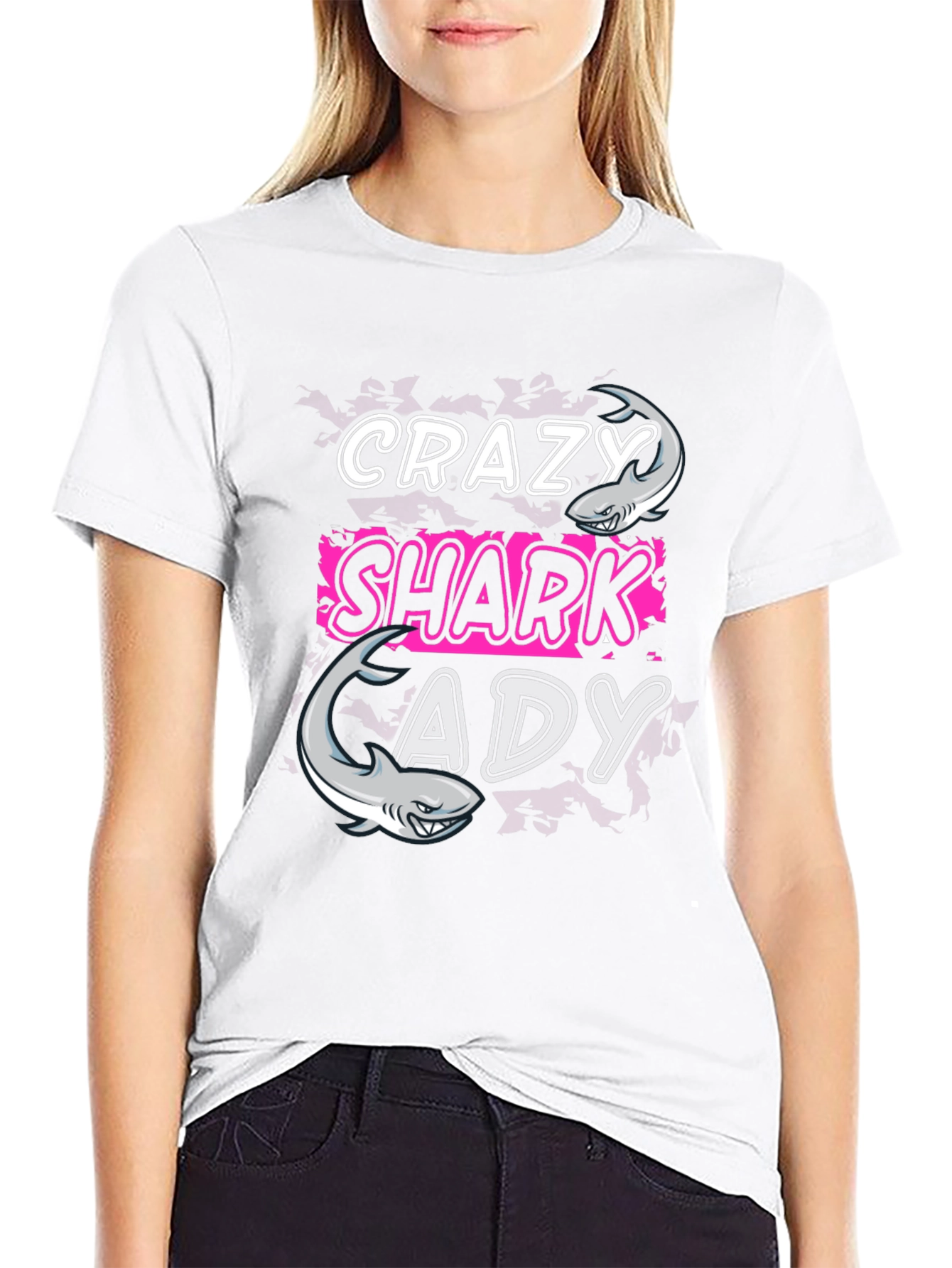 Crazy Shark Lady T-Shirt - Funny Shark Lover Tee