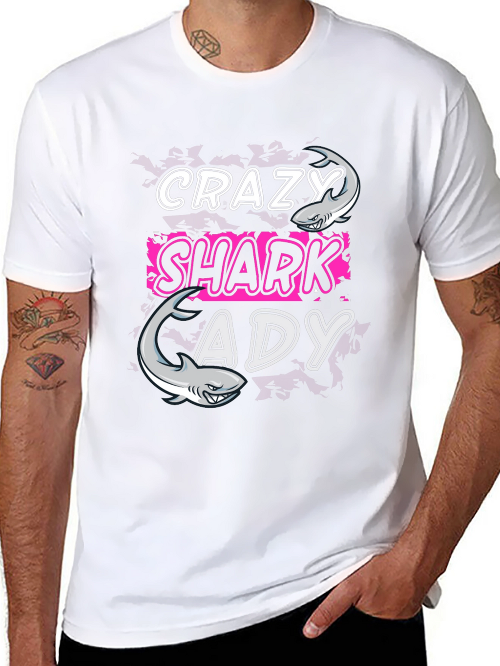 Crazy Shark Lady T-Shirt - Funny Shark Lover Tee