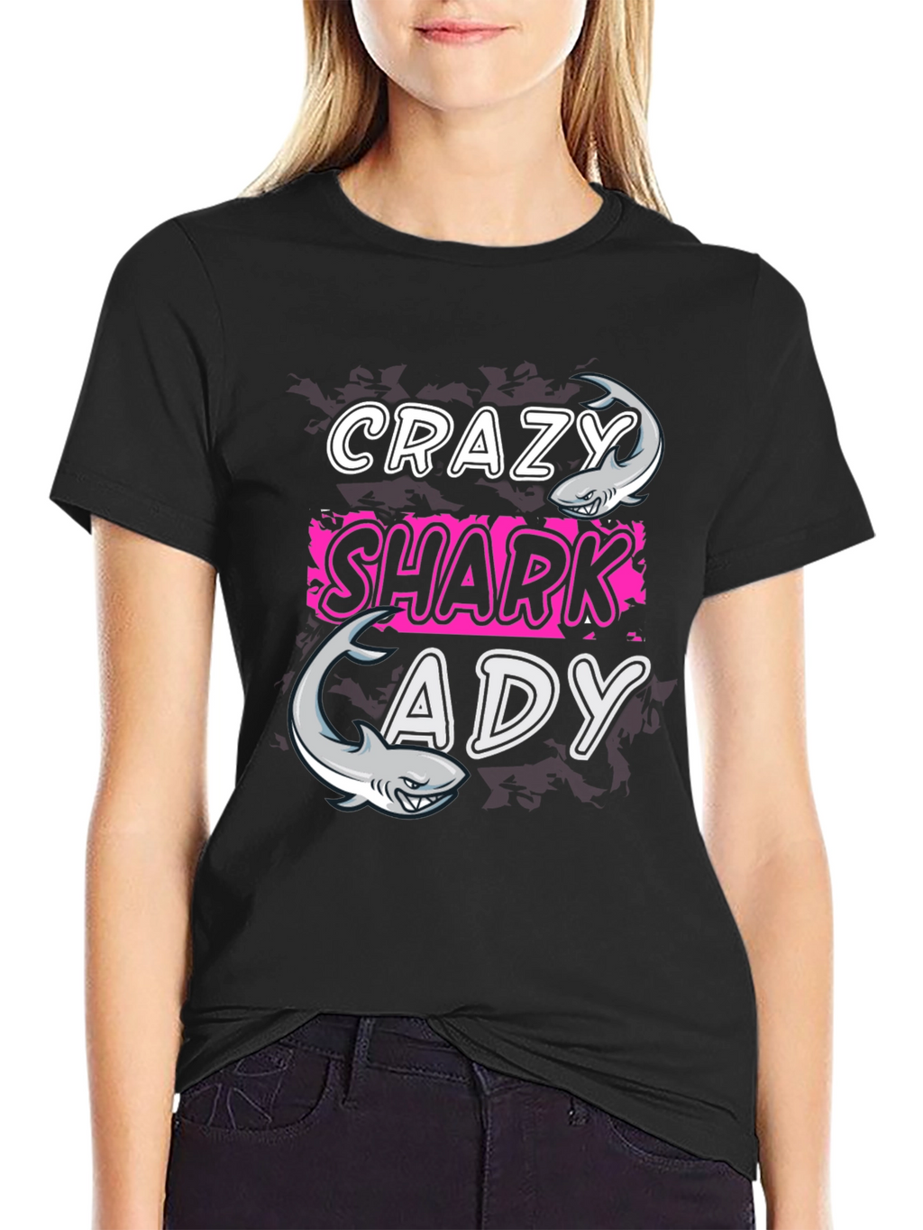 Crazy Shark Lady T-Shirt - Funny Shark Lover Tee