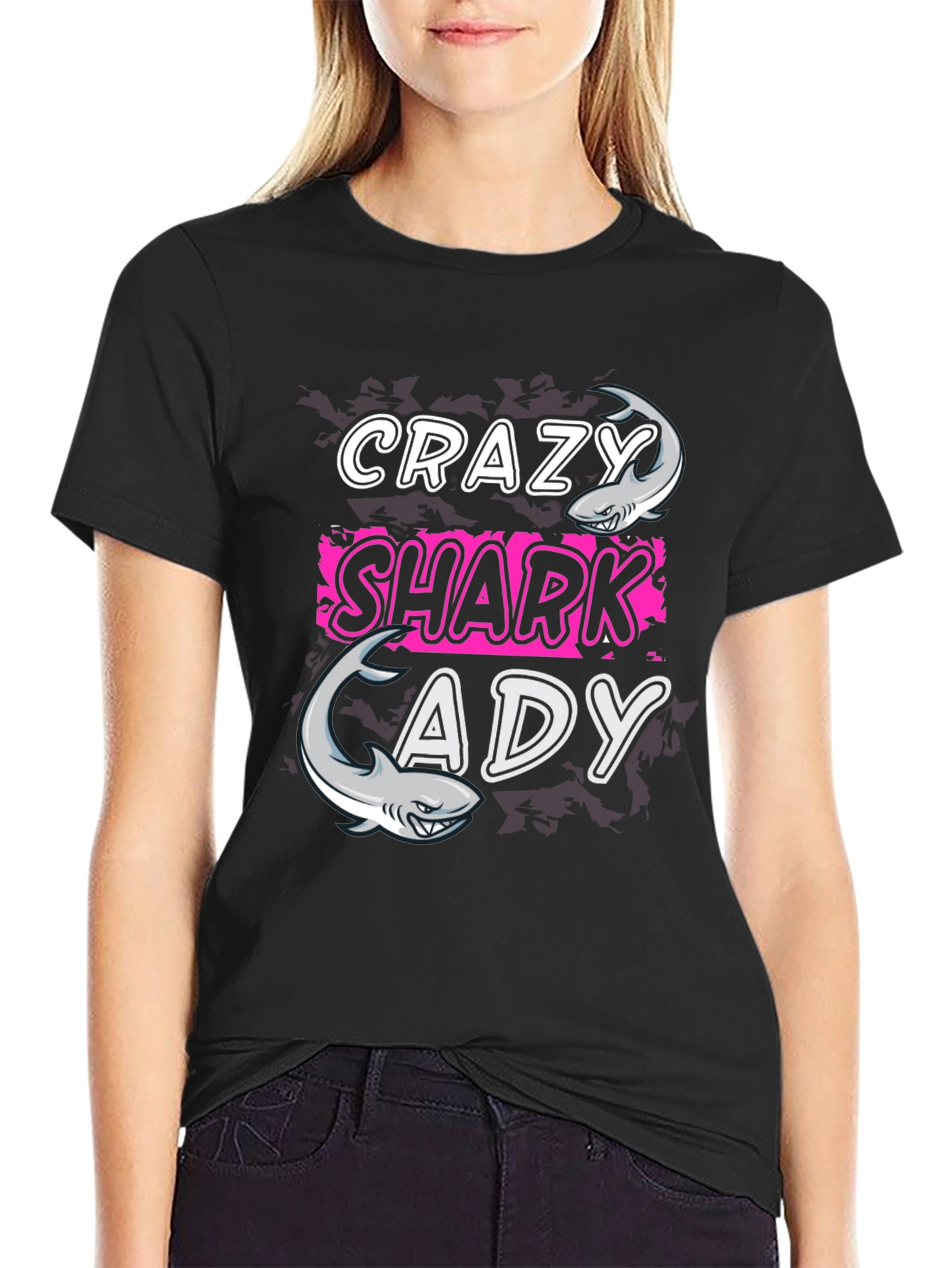 Crazy Shark Lady T-Shirt - Funny Shark Lover Tee