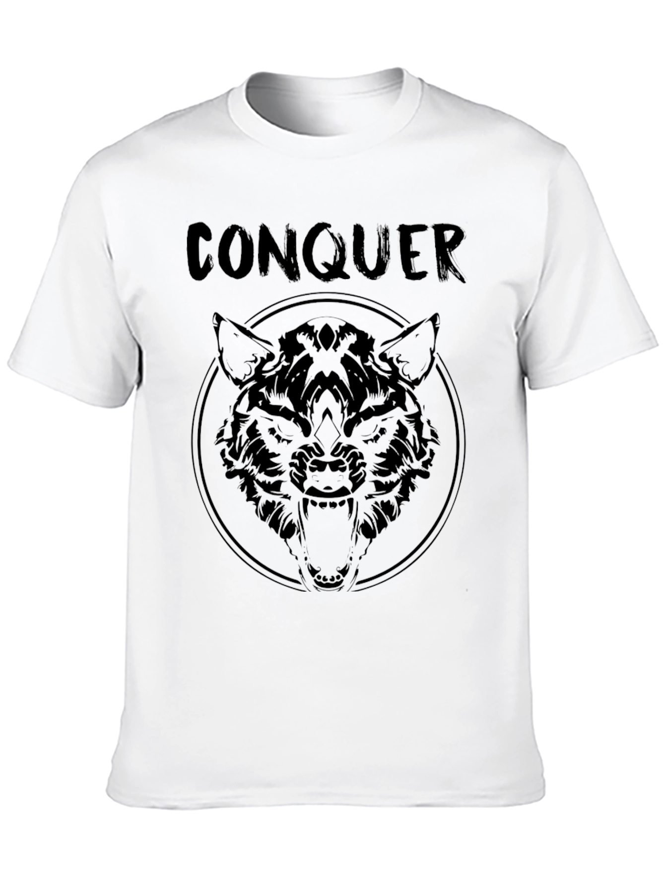 Conquer Wolf Graphic Tee - Black