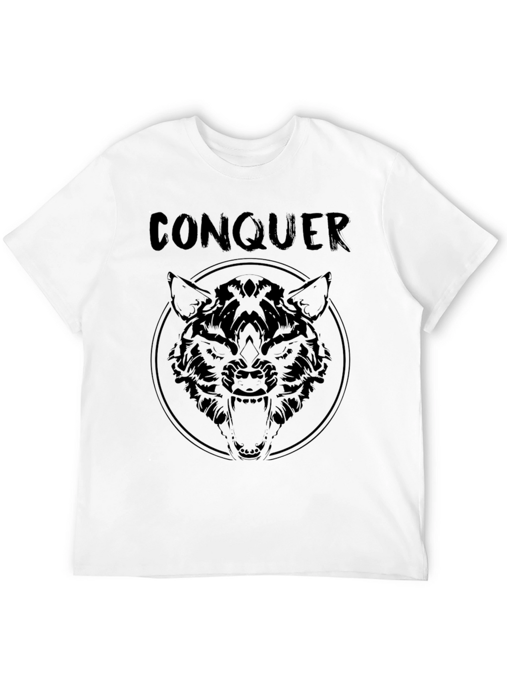Conquer Wolf Graphic Tee - Black