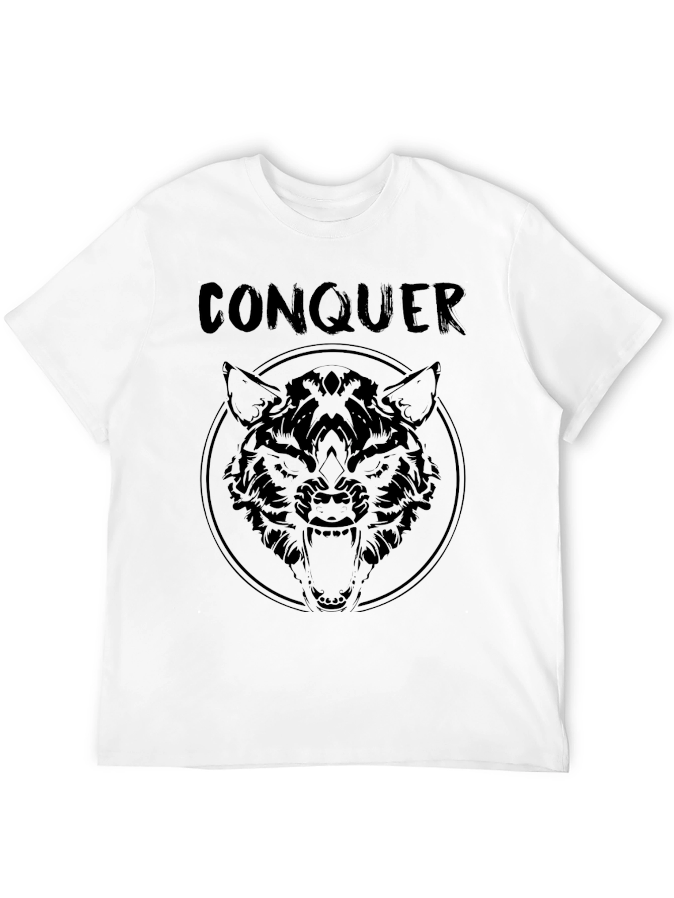 Conquer Wolf Graphic Tee - Black