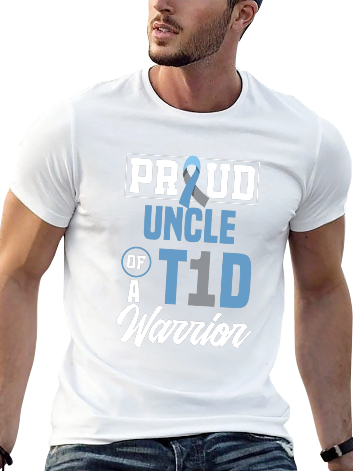 Proud Uncle of a T1D Warrior Black T-Shirt