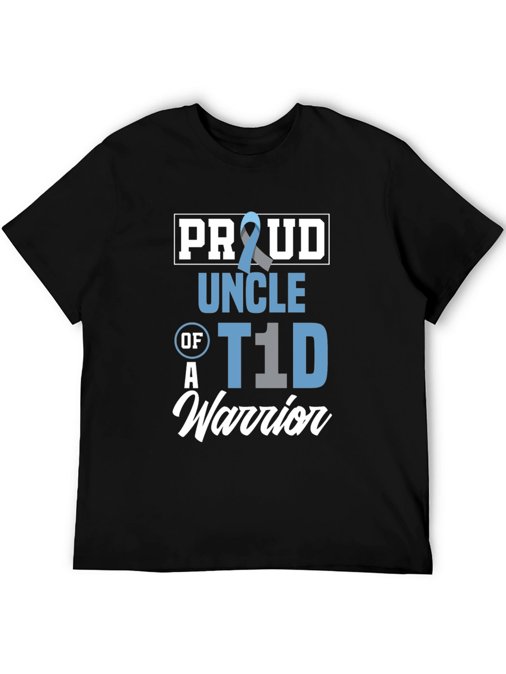 Proud Uncle of a T1D Warrior Black T-Shirt