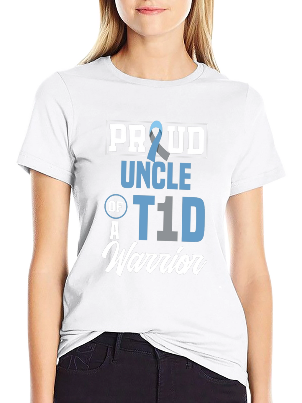 Proud Uncle of a T1D Warrior Black T-Shirt