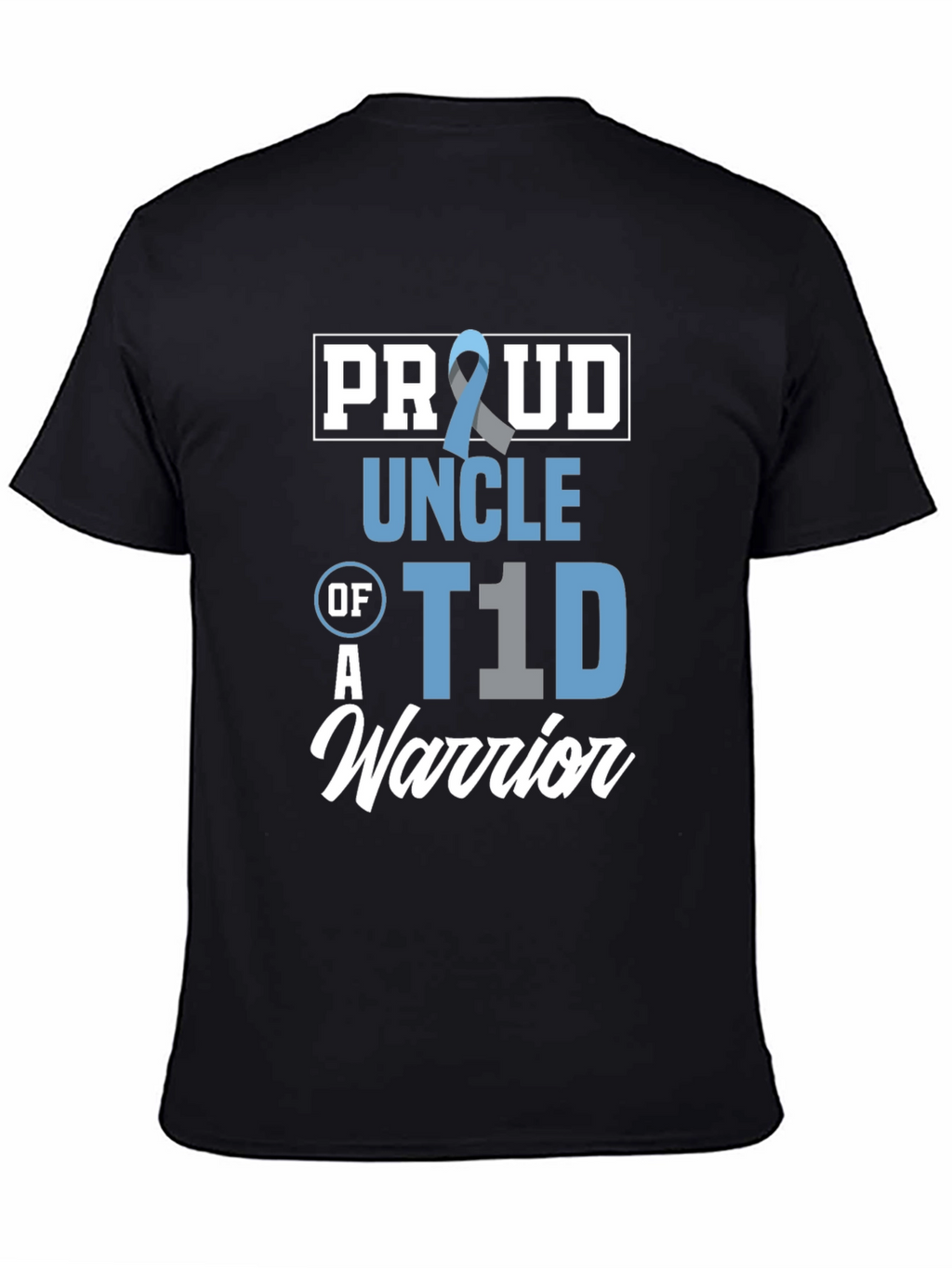 Proud Uncle of a T1D Warrior Black T-Shirt
