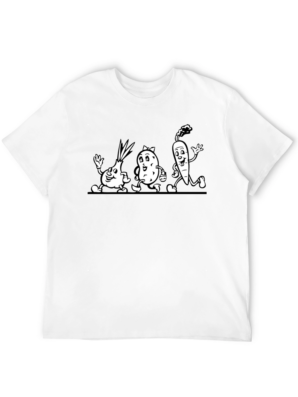 Funny Veggie Run T-Shirt - Black Cotton Tee