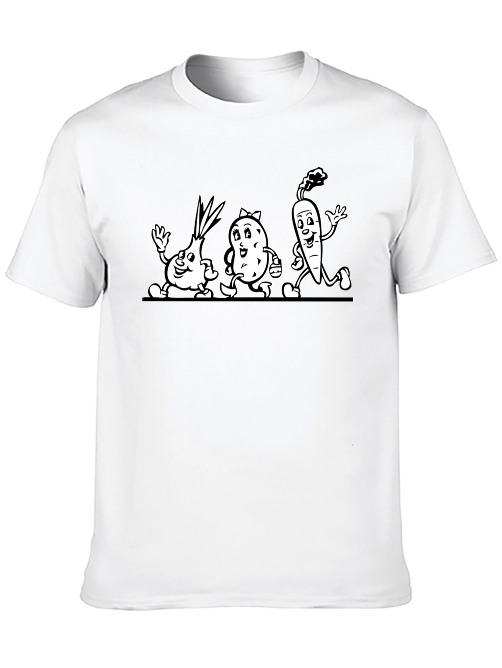 Funny Veggie Run T-Shirt - Black Cotton Tee