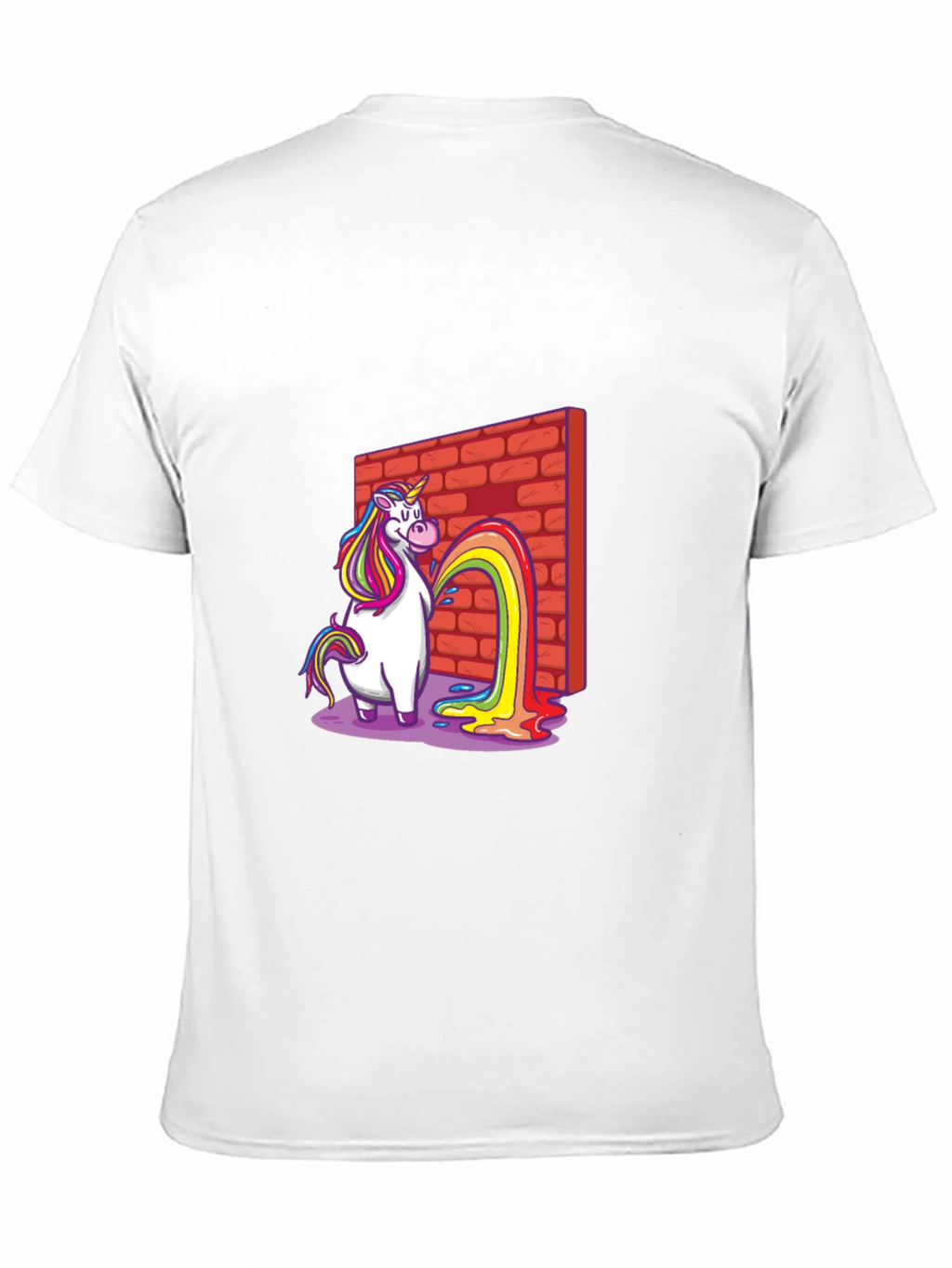 Unicorn Rainbow Brick Wall Graphic T-Shirt