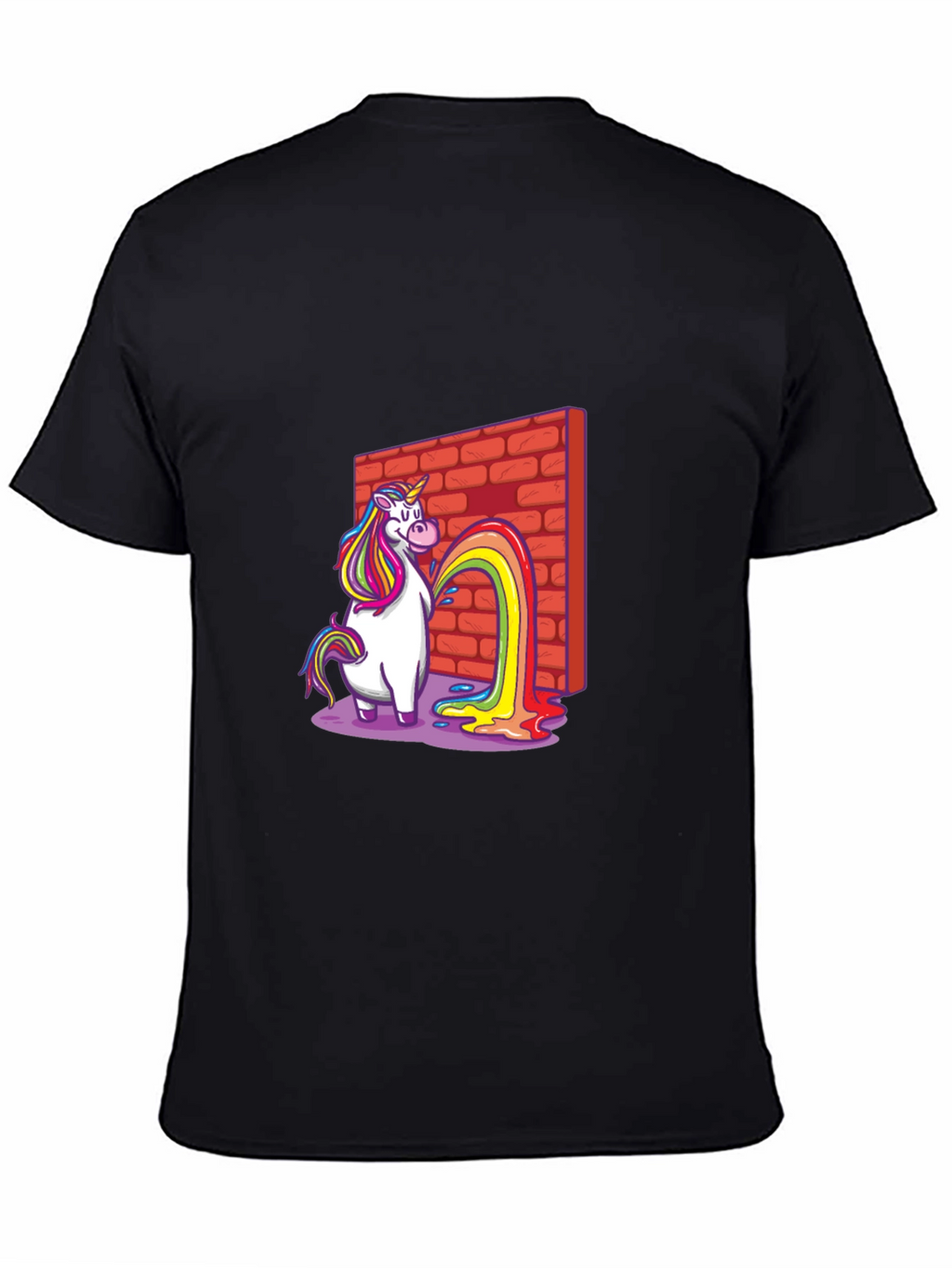 Unicorn Rainbow Brick Wall Graphic T-Shirt