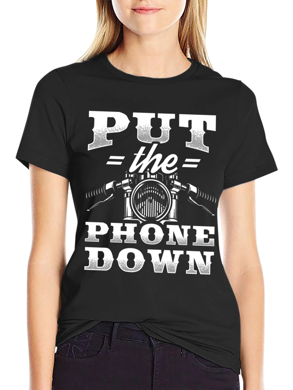Put The Phone Down Motorcycle T-Shirt