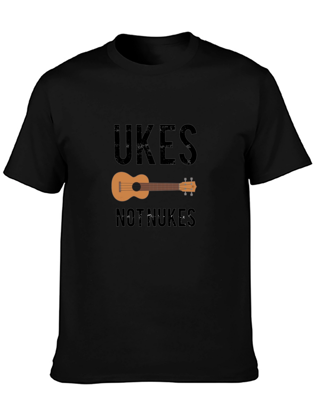 Ukes Not Nukes Black Graphic Tee