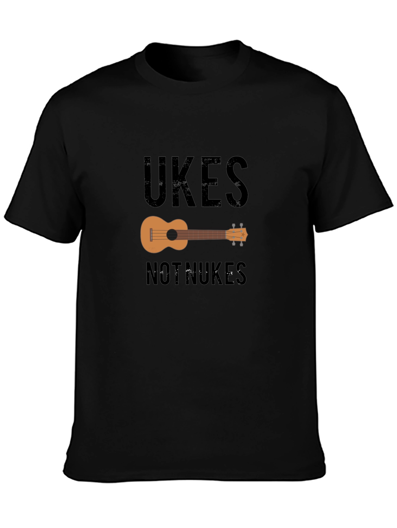 Ukes Not Nukes Black Graphic Tee