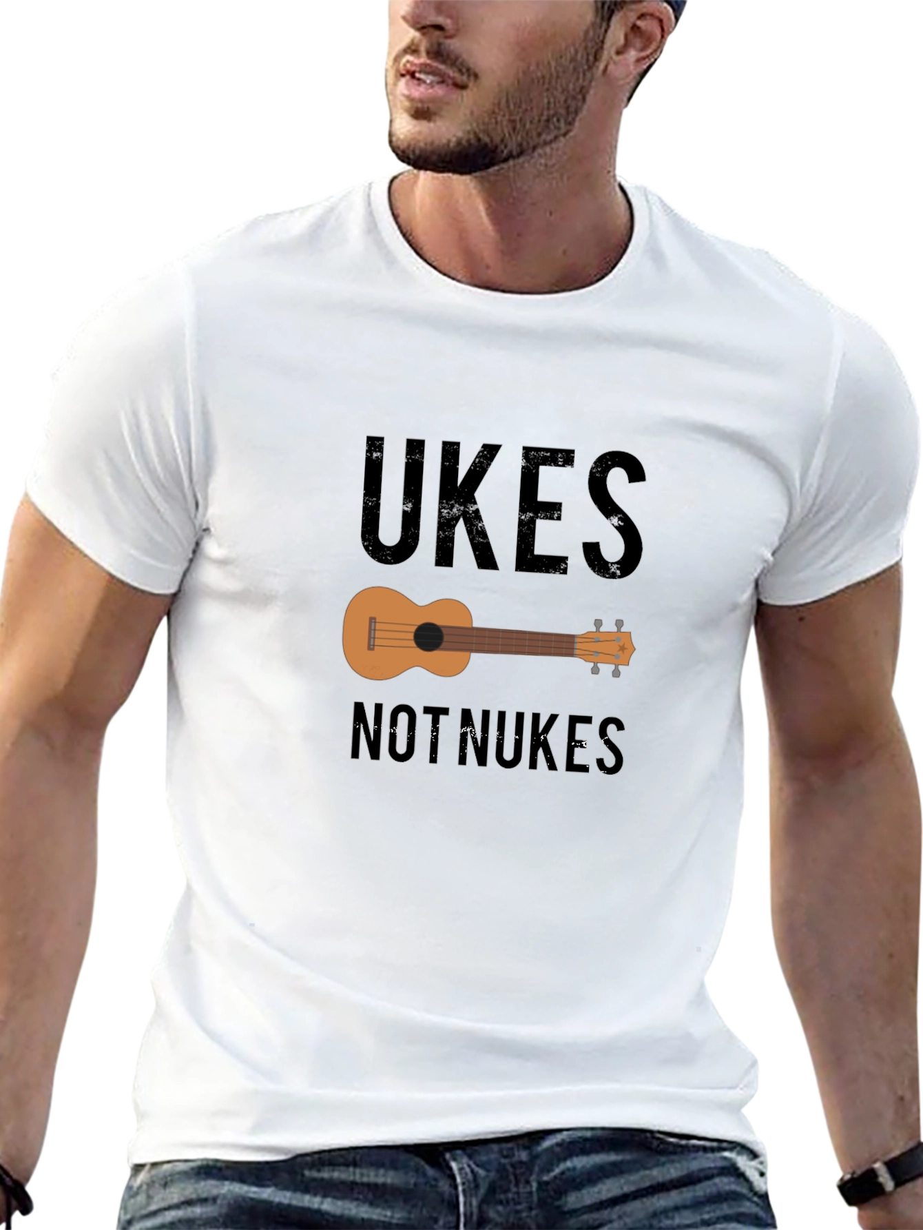 Ukes Not Nukes Black Graphic Tee