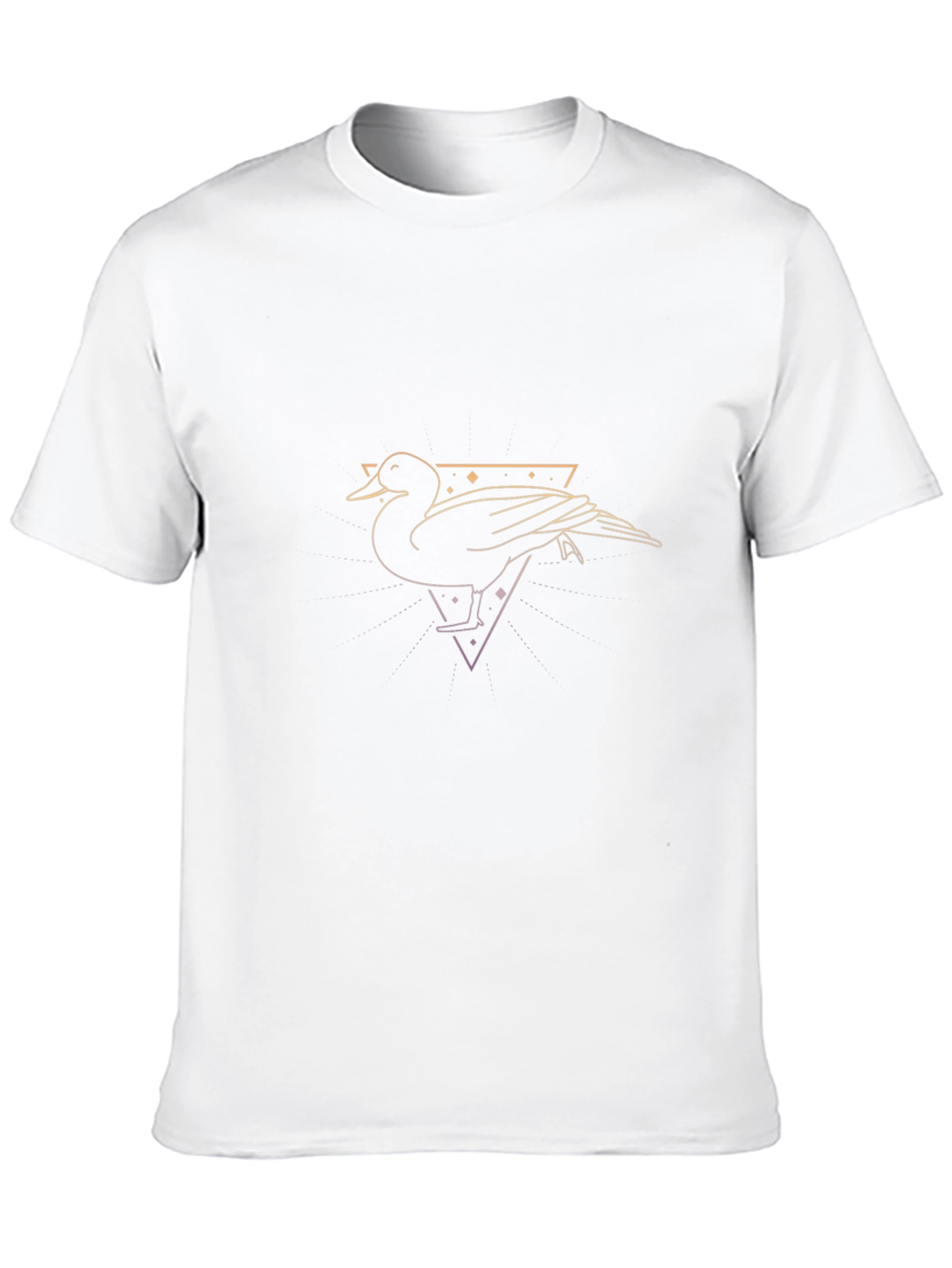 Geometric Duck Graphic Tee - Soft Black Cotton