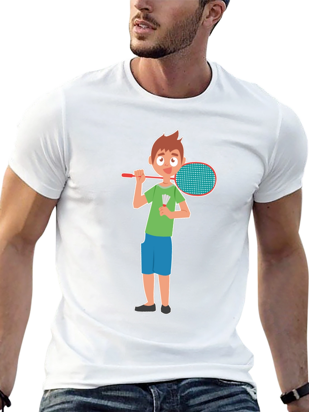 Badminton Boy Black T-Shirt